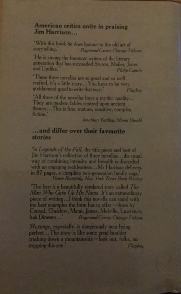 Legends of the Fall (Trilogy) - Jim Harrison (Collins - Hardcover) book collectible [Barcode 9780002214414] - Main Image 2