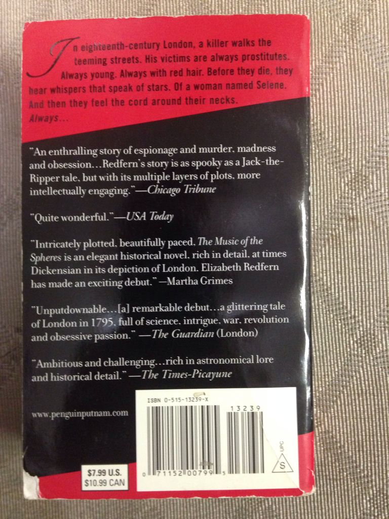 The Music of the Spheres - Elizabeth Redfern (Jove Pubns - Paperback) book collectible [Barcode 9780515132397] - Main Image 2