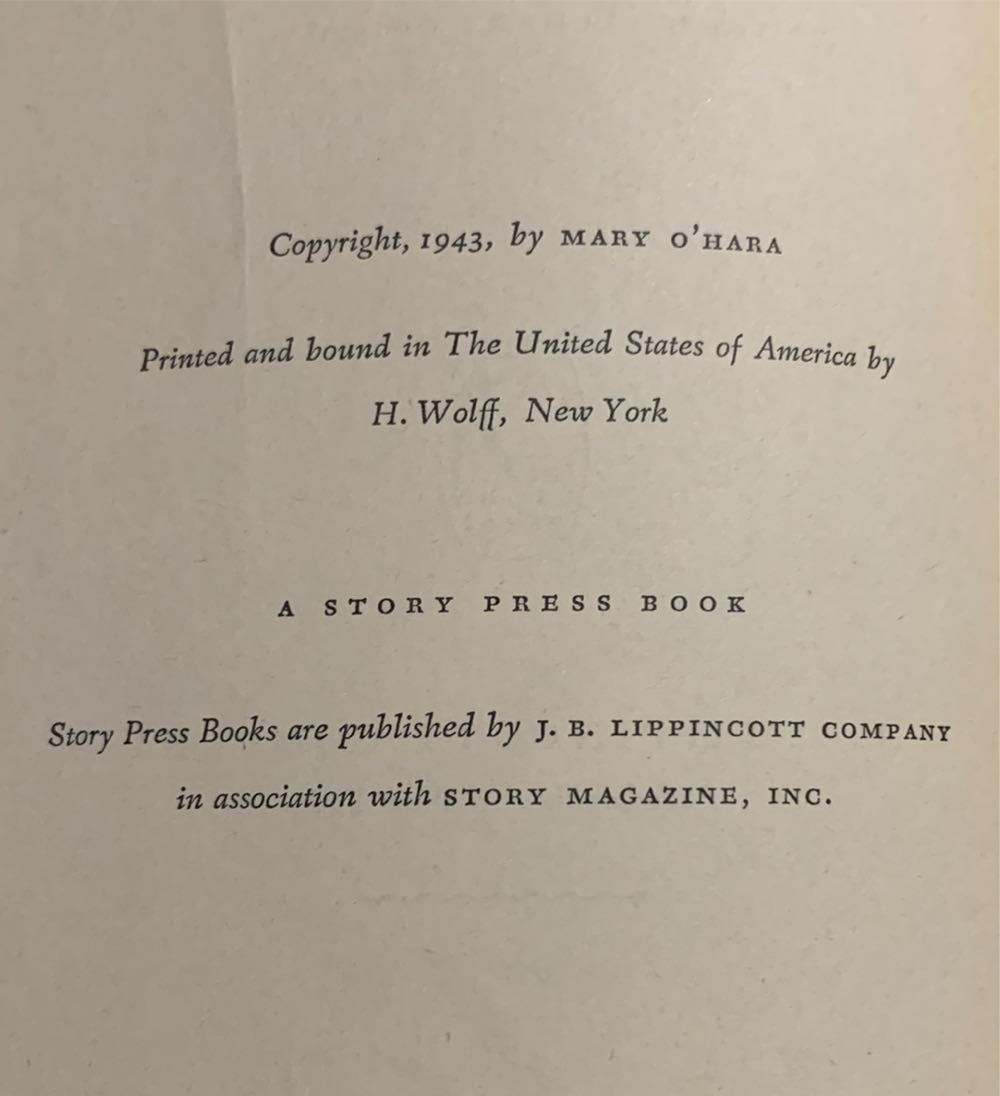 Thunderhead - Mary O’Hara (J.P. Lippincott - Paperback) book collectible - Main Image 3
