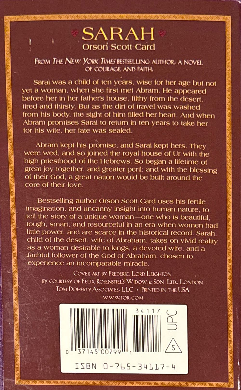 Sarah - Orson Scott Card (Forge - Paperback) book collectible [Barcode 9780765341174] - Main Image 2