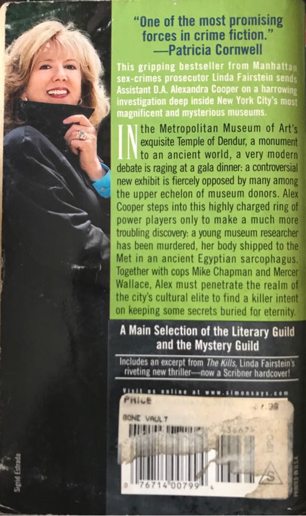 The Bone Vault - Linda Fairstein (Pocket Star Books - Paperback) book collectible [Barcode 9780743436670] - Main Image 2