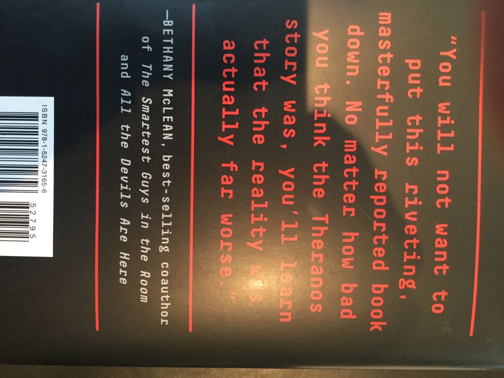 Bad Blood - John Carreyrou (Alfred A. Knopf - Hardcover) book collectible [Barcode 9781524731656] - Main Image 2