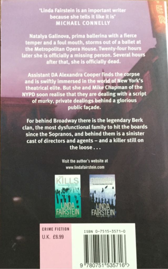 AC8-Death Dance: Alexandra Cooper - Linda Fairstein (Sphere - Paperback) book collectible [Barcode 9780751535716] - Main Image 2