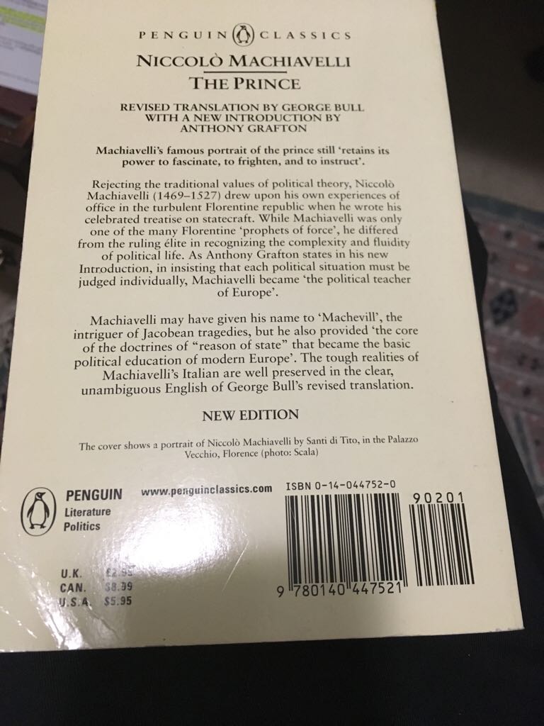 The Prince - Niccolò Machiavelli (Penguin Classics - Trade Paperback) book collectible [Barcode 9780140447521] - Main Image 2