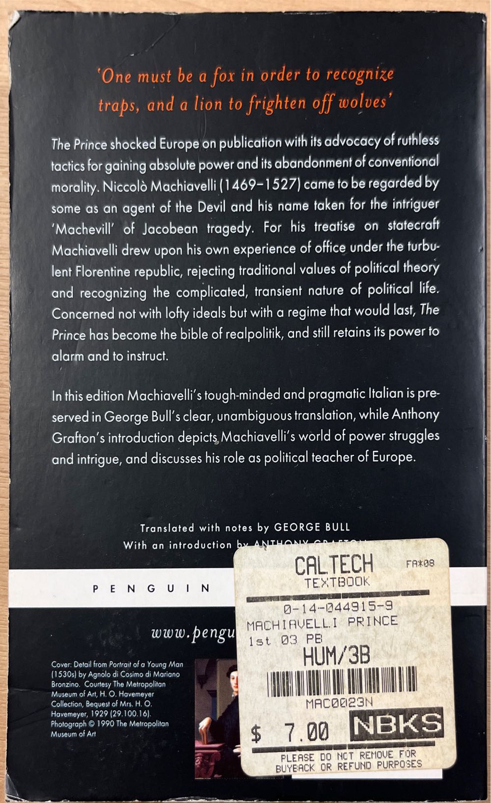 The Prince - Niccolo Machiavelli (Penguin Classics - Paperback) book collectible [Barcode 9780140449150] - Main Image 2