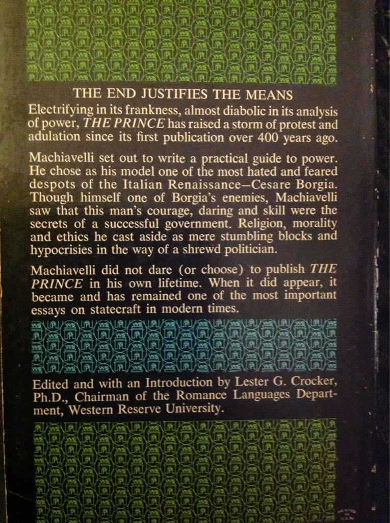 The Prince - Niccolò Machiavelli (Washington Square Press, Inc. - Paperback) book collectible - Main Image 2