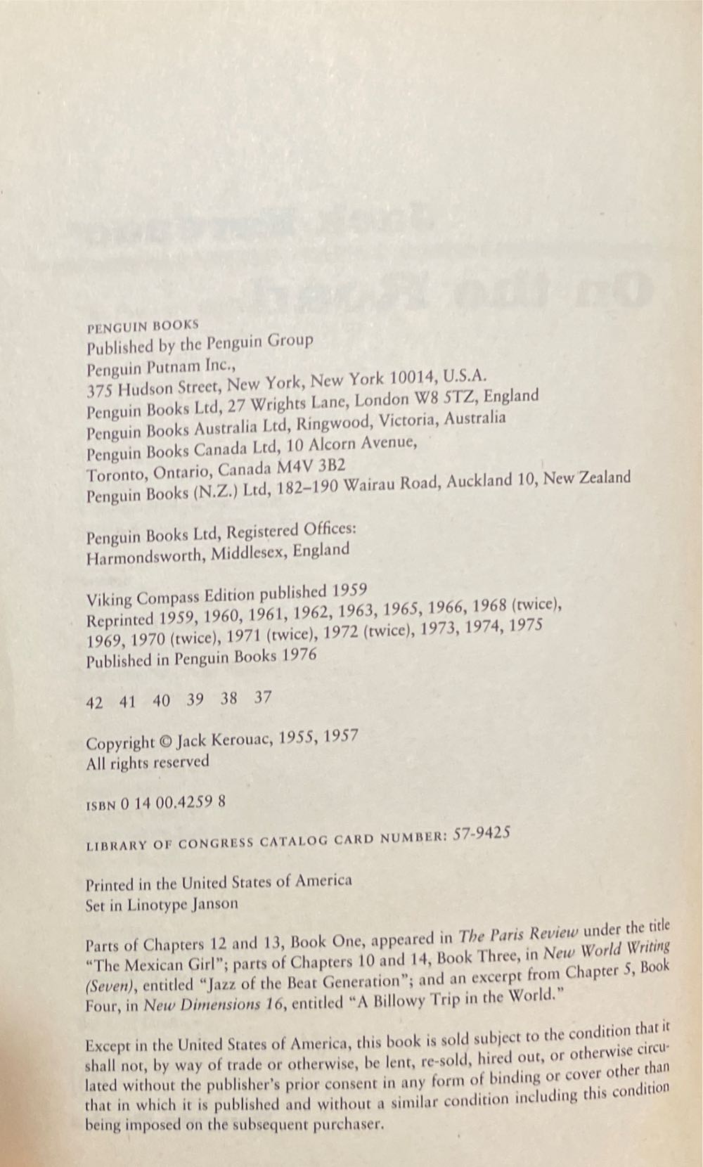 On The Road - Jack Kerouac (Penguin Random House - Trade Paperback) book collectible [Barcode 9780140042597] - Main Image 4