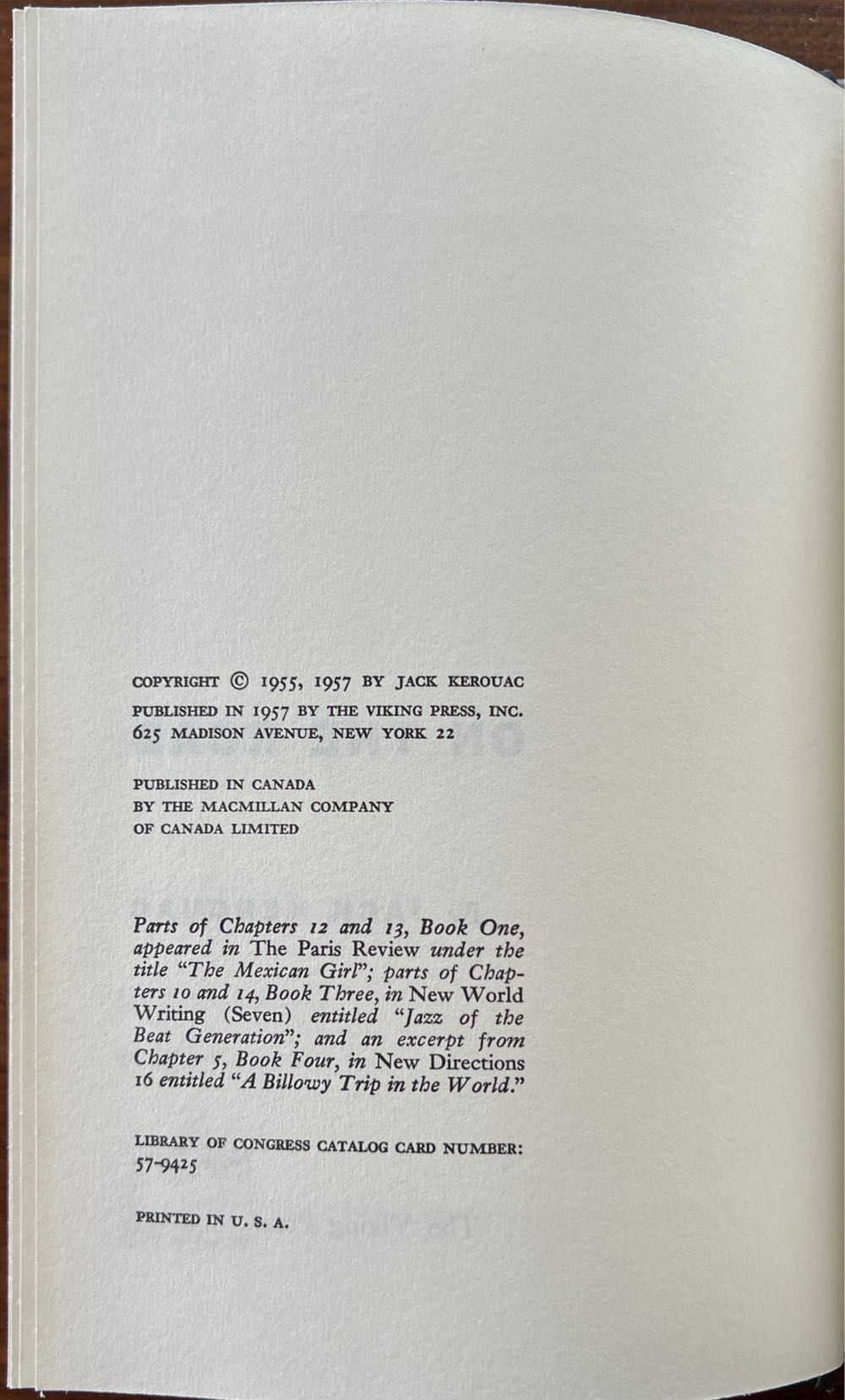 On The Road - Jack Kerouac (Viking Press - Hardcover) book collectible [Barcode 9780670874781] - Main Image 4