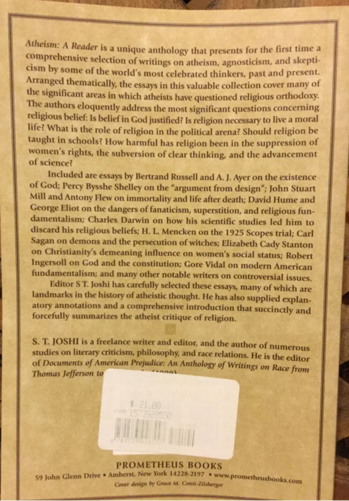 Atheism - Various (Prometheus Books - Paperback) book collectible [Barcode 9781573928557] - Main Image 2