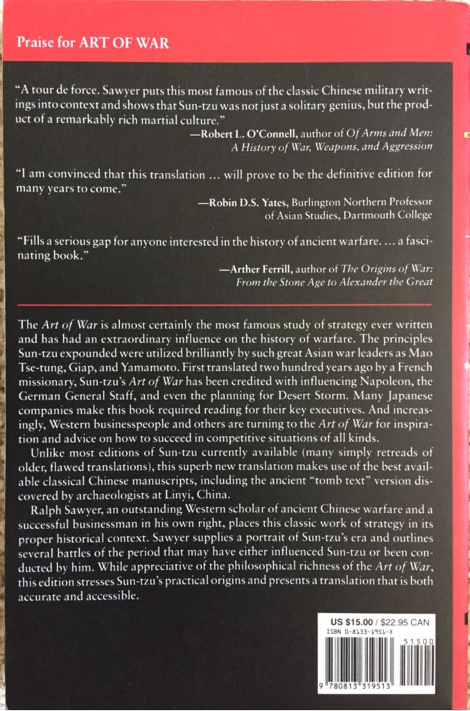 Art Of War - Sun Tzu (Westview Press - Paperback) book collectible [Barcode 9780813319513] - Main Image 2