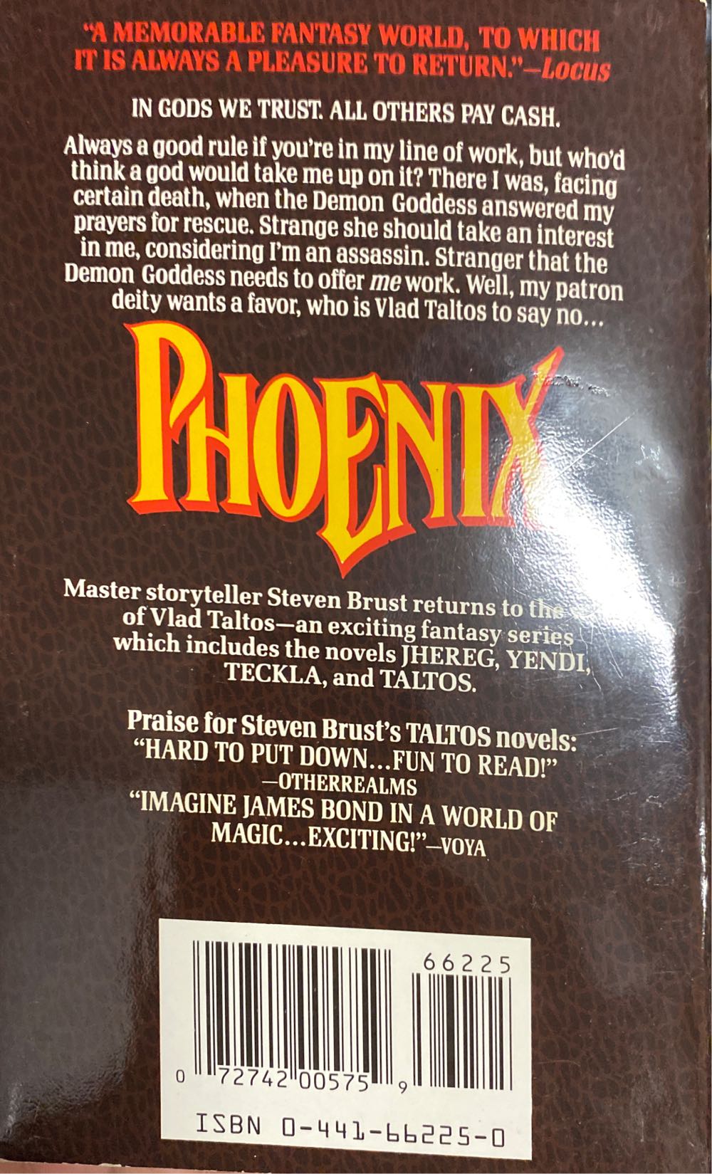 Phoenix - Steven Brust (Ace Books Inc. - Paperback) book collectible [Barcode 9780441662258] - Main Image 2