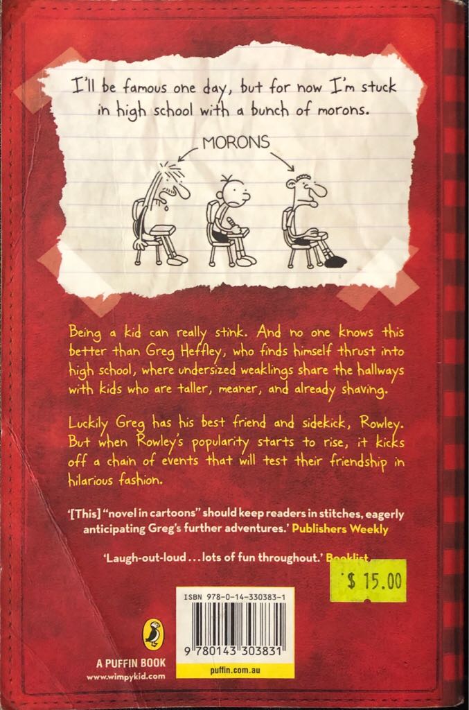 Diary Of A Wimpy Kid 01 - Jeff Kinney (Puffin Books - Penguin Group - Paperback) book collectible - Main Image 2