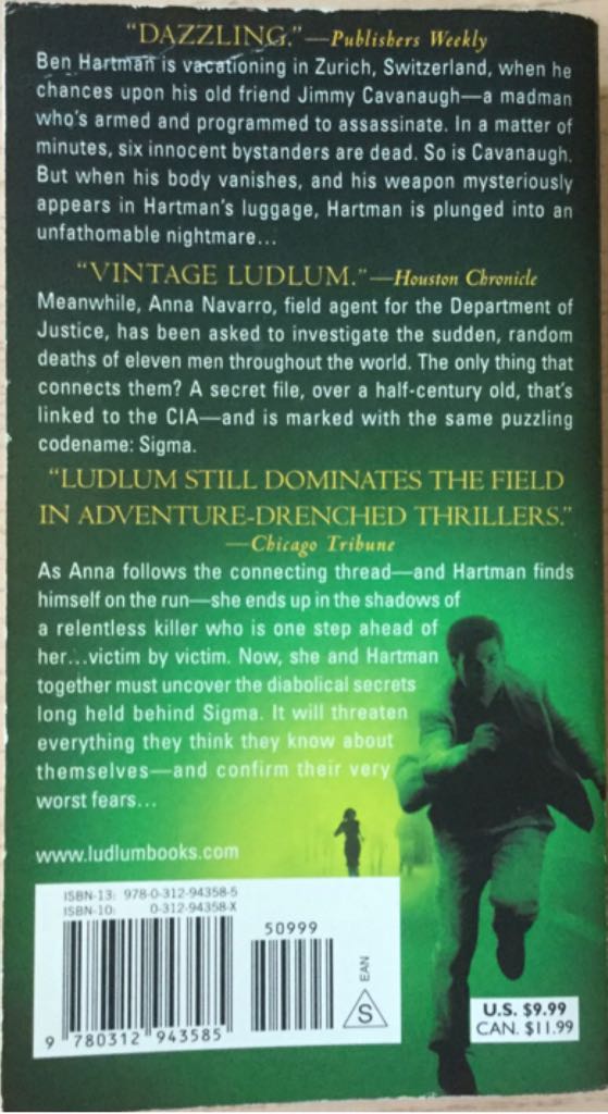 Sigma Protocol, The - Robert Ludlum (St. Martin’s Paperbacks - Paperback) book collectible [Barcode 9780312943585] - Main Image 2