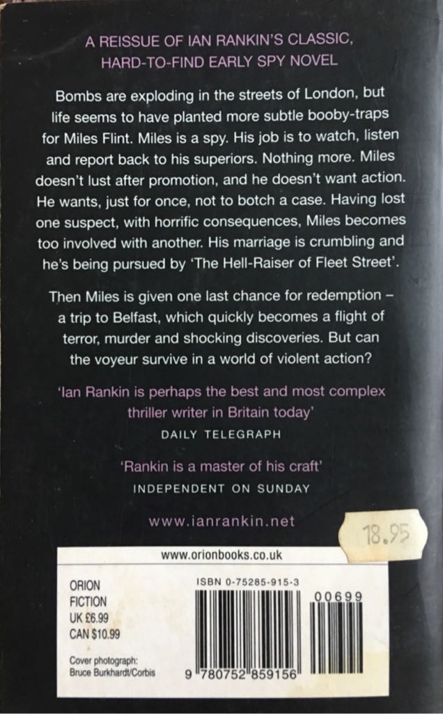 Standalone 01 - Watchman - Ian Rankin (Orion - Paperback) book collectible [Barcode 9780752859156] - Main Image 2