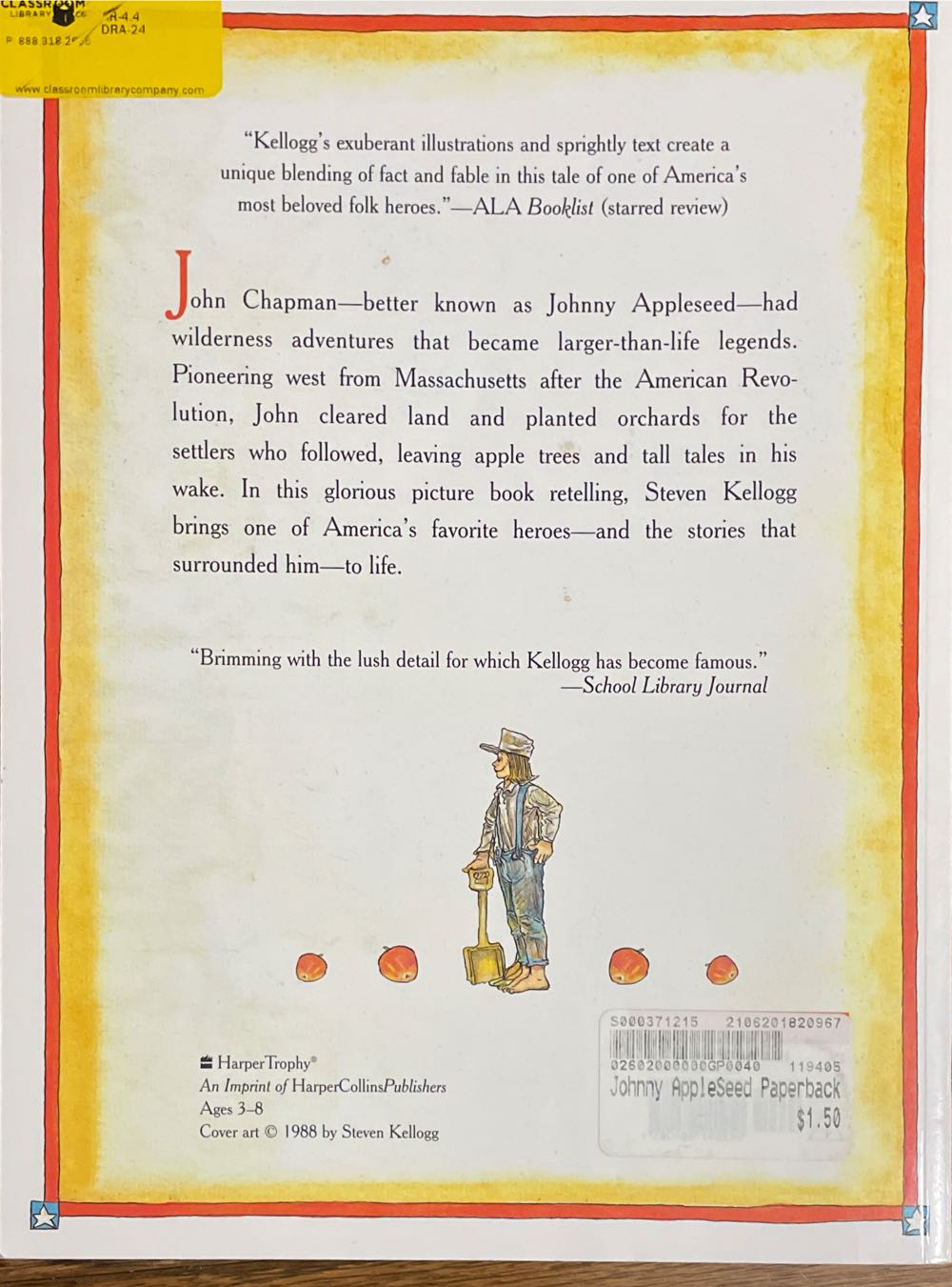 Johnny Appleseed - Steven Kellogg (HarperCollins) book collectible [Barcode 9780688140250] - Main Image 2