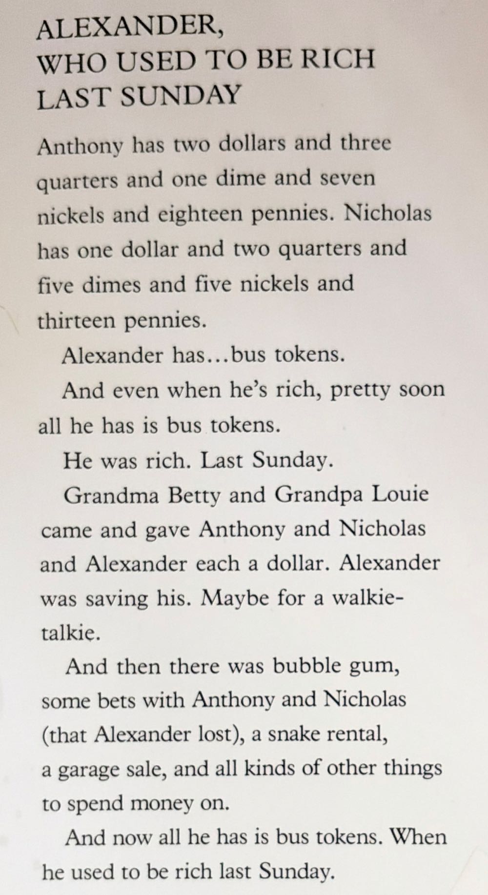 Alexander, Who Used To Be Rich Last Sunday - Judith Viorst (Simon & Schuster Children’s Publishing - Hardcover) book collectible [Barcode 9780689306020] - Main Image 2