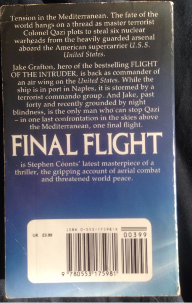 Final Flight - Stephen Coonts (A Bantam Book) book collectible [Barcode 9780553175981] - Main Image 2