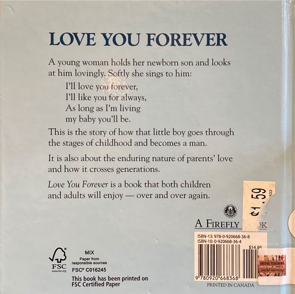Love You Forever - Robert Munsch (A Firefly Books Ltd. - Hardcover) book collectible [Barcode 9780920668368] - Main Image 3