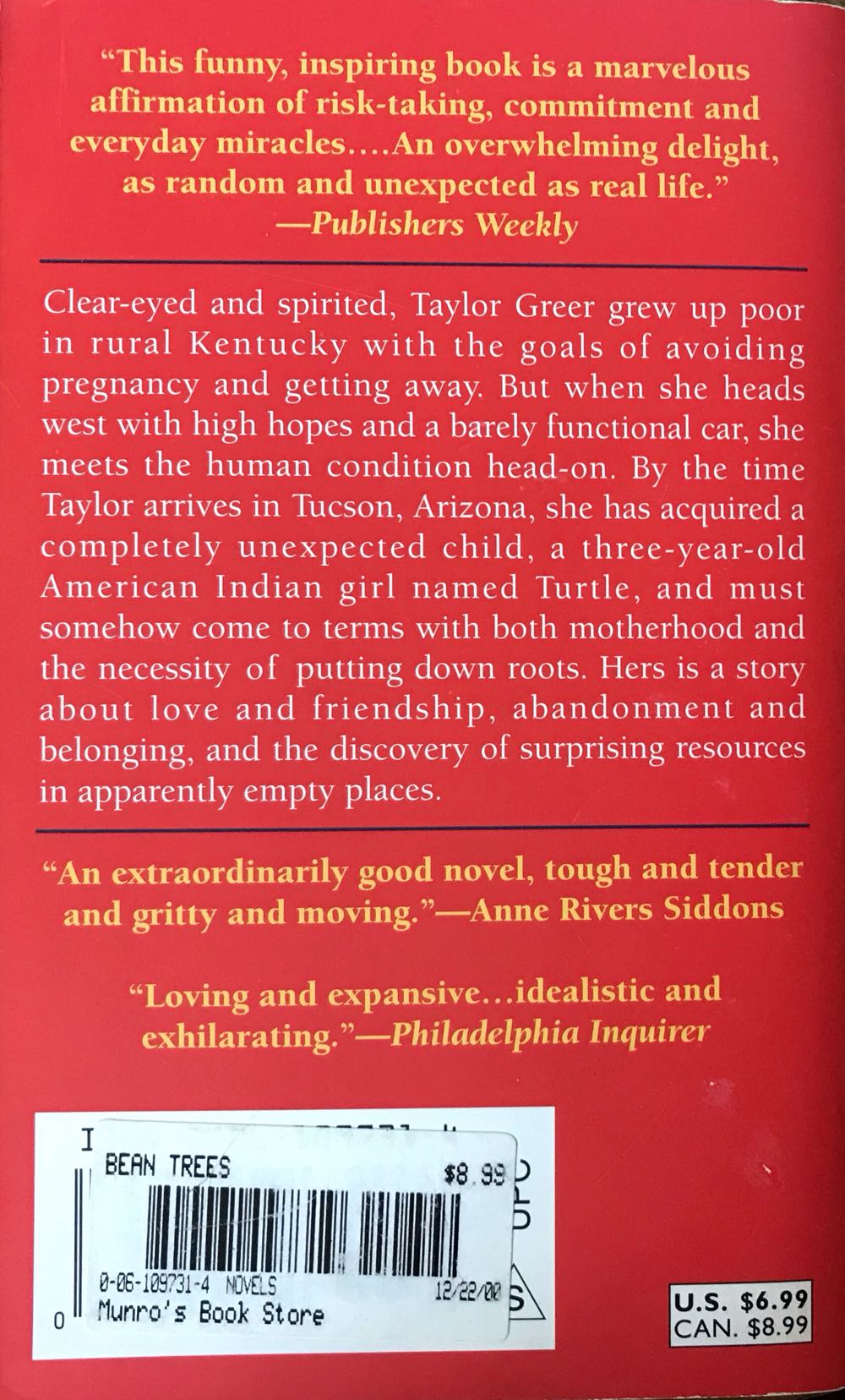 The Bean Trees - Barbara Kingsolver (- Paperback) book collectible [Barcode 9780061097317] - Main Image 2