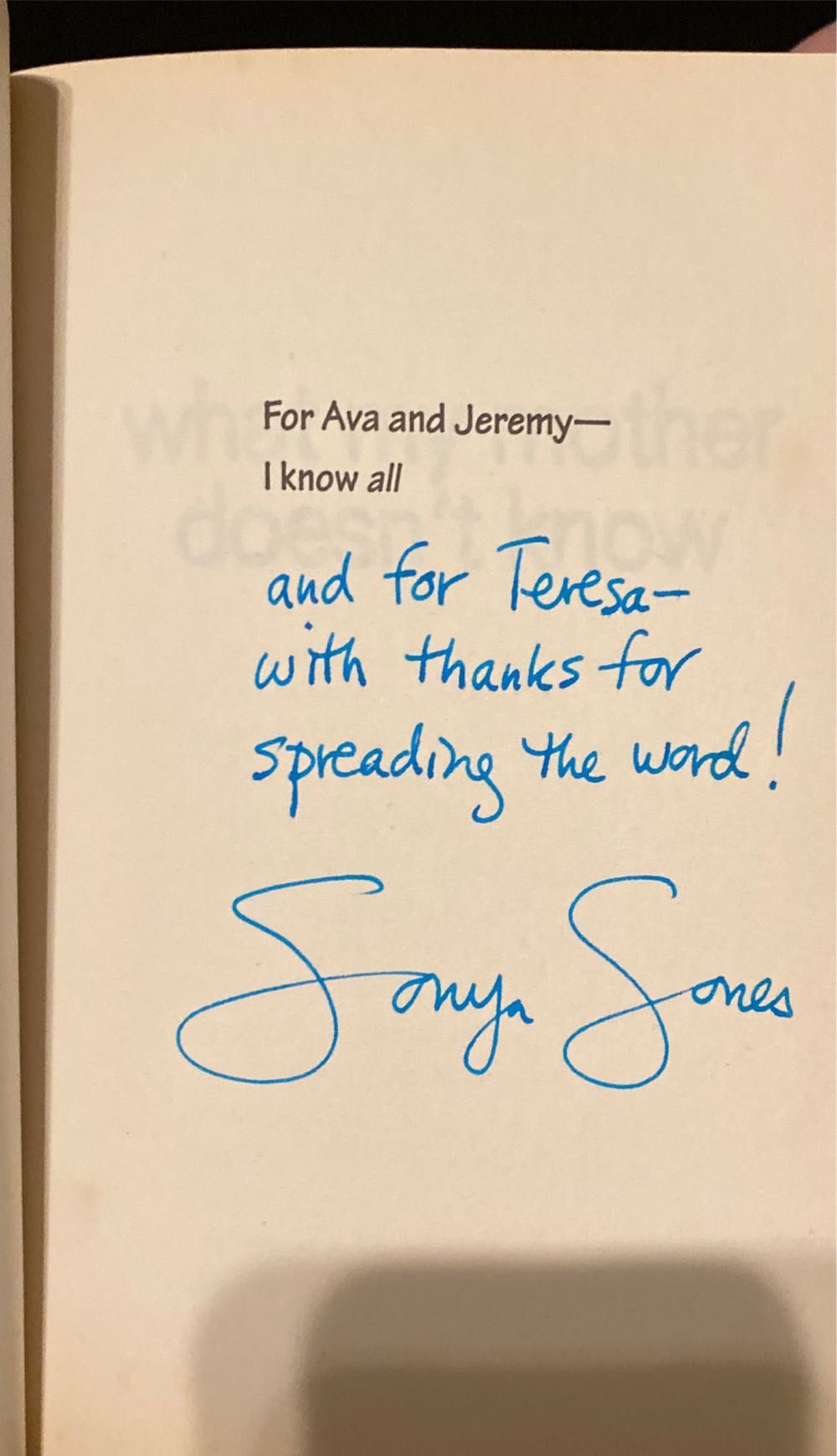 What My Mother Doesnt Know - Sonya Sones (- Paperback) book collectible [Barcode 9780689855535] - Main Image 3