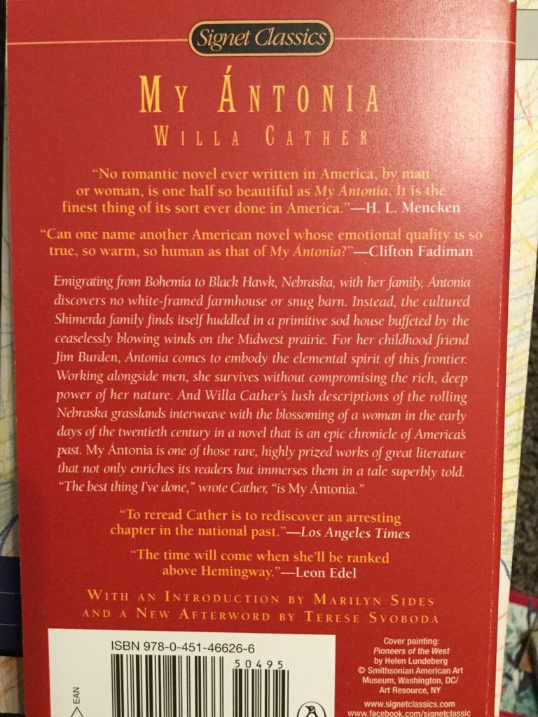 My Antonia - Willa Cather (Signet - Paperback) book collectible [Barcode 9780451466266] - Main Image 2