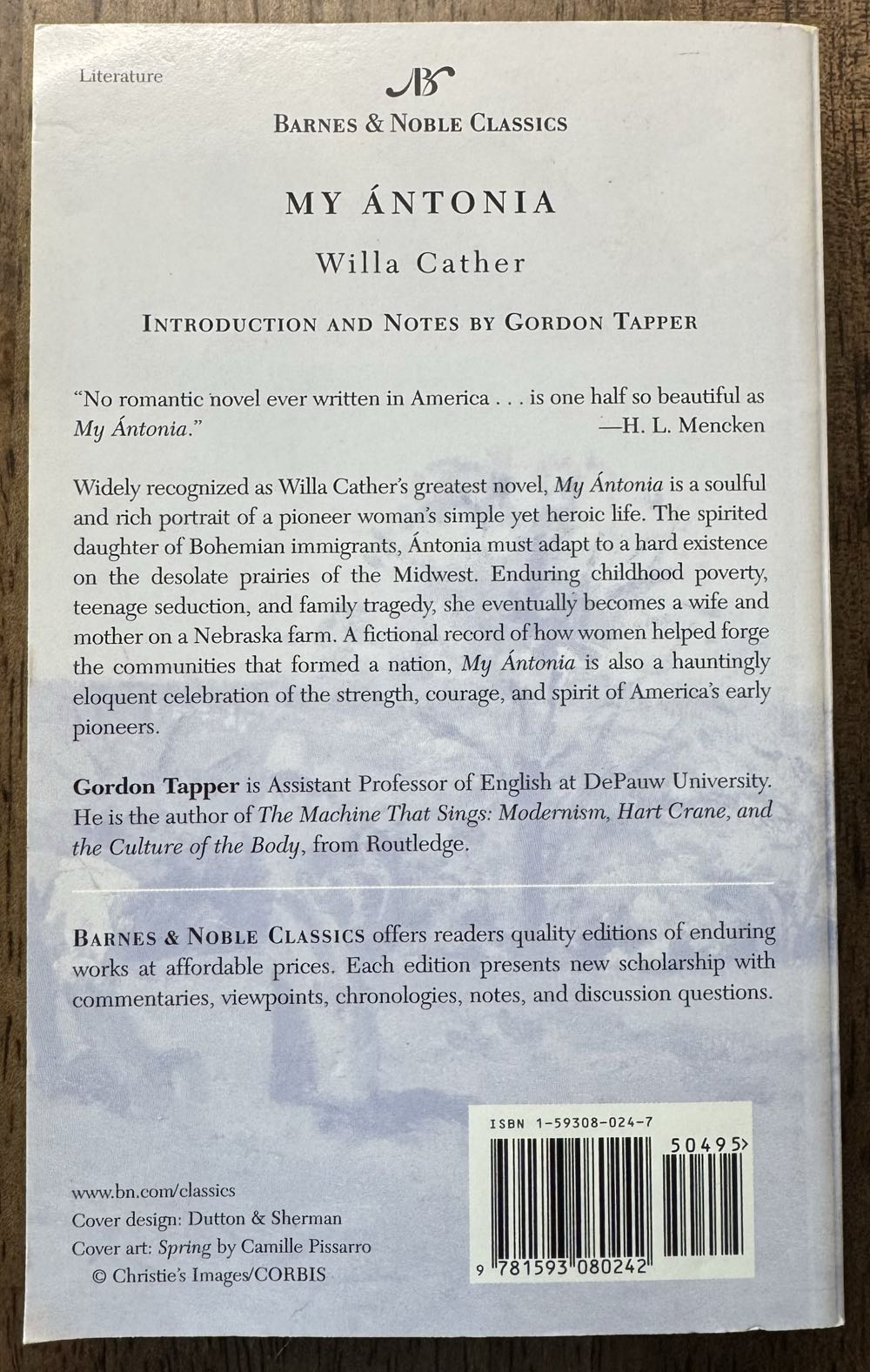 My Ántonia - Willa Cather (Barnes & Noble Classics - Paperback) book collectible [Barcode 9781593080242] - Main Image 2