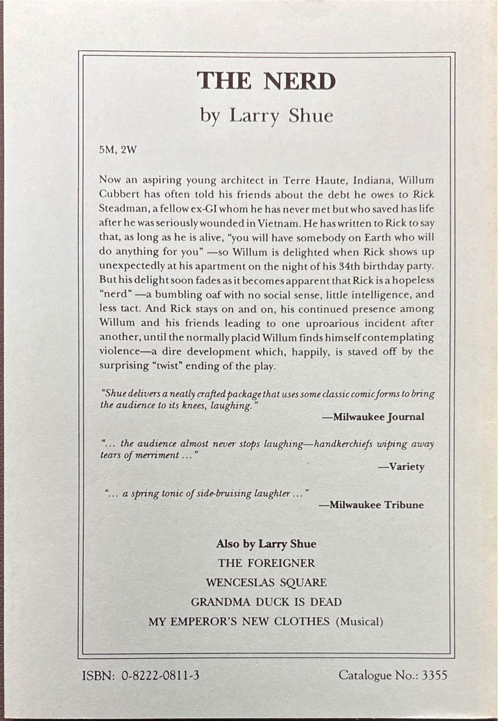 The Nerd - Larry Shue (The Dramatic Publishing Company - Paperback) book collectible [Barcode 9780822208112] - Main Image 2