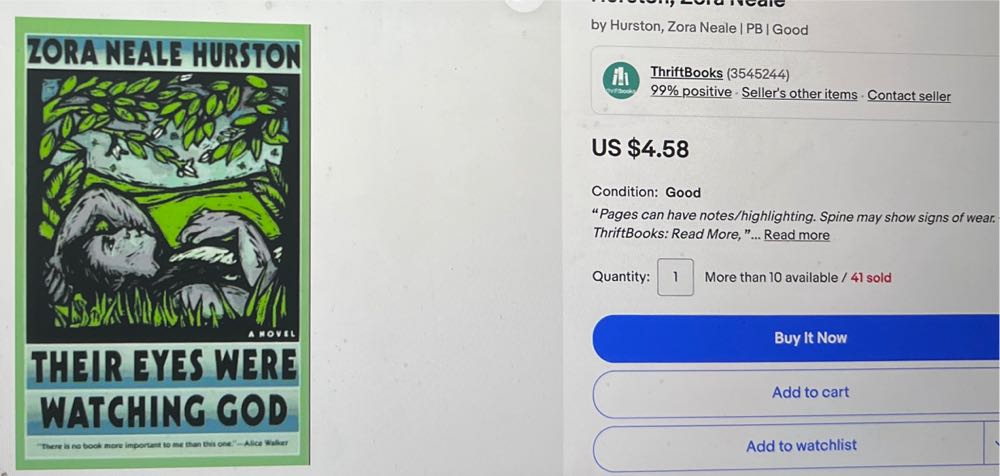 Their Eyes Were Watching God - Zora Neale Hurston (Harper - Paperback) book collectible [Barcode 9780060916503] - Main Image 4