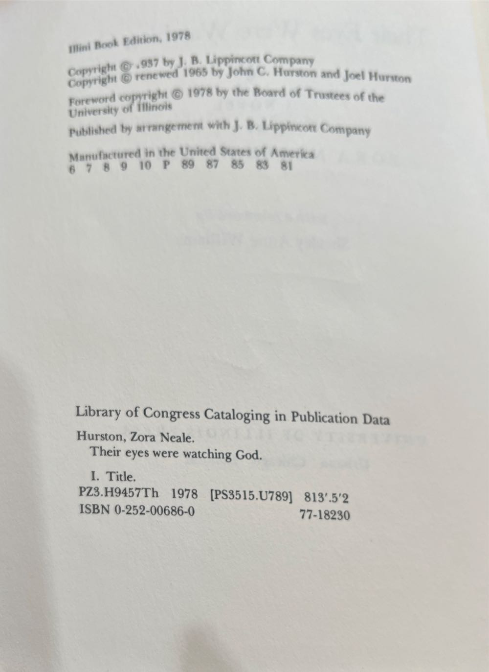 Their Eyes Were Watching God - Zora Neale Hurston (Urbana : University of Illinois Press - Trade Paperback) book collectible [Barcode 9780252006869] - Main Image 3
