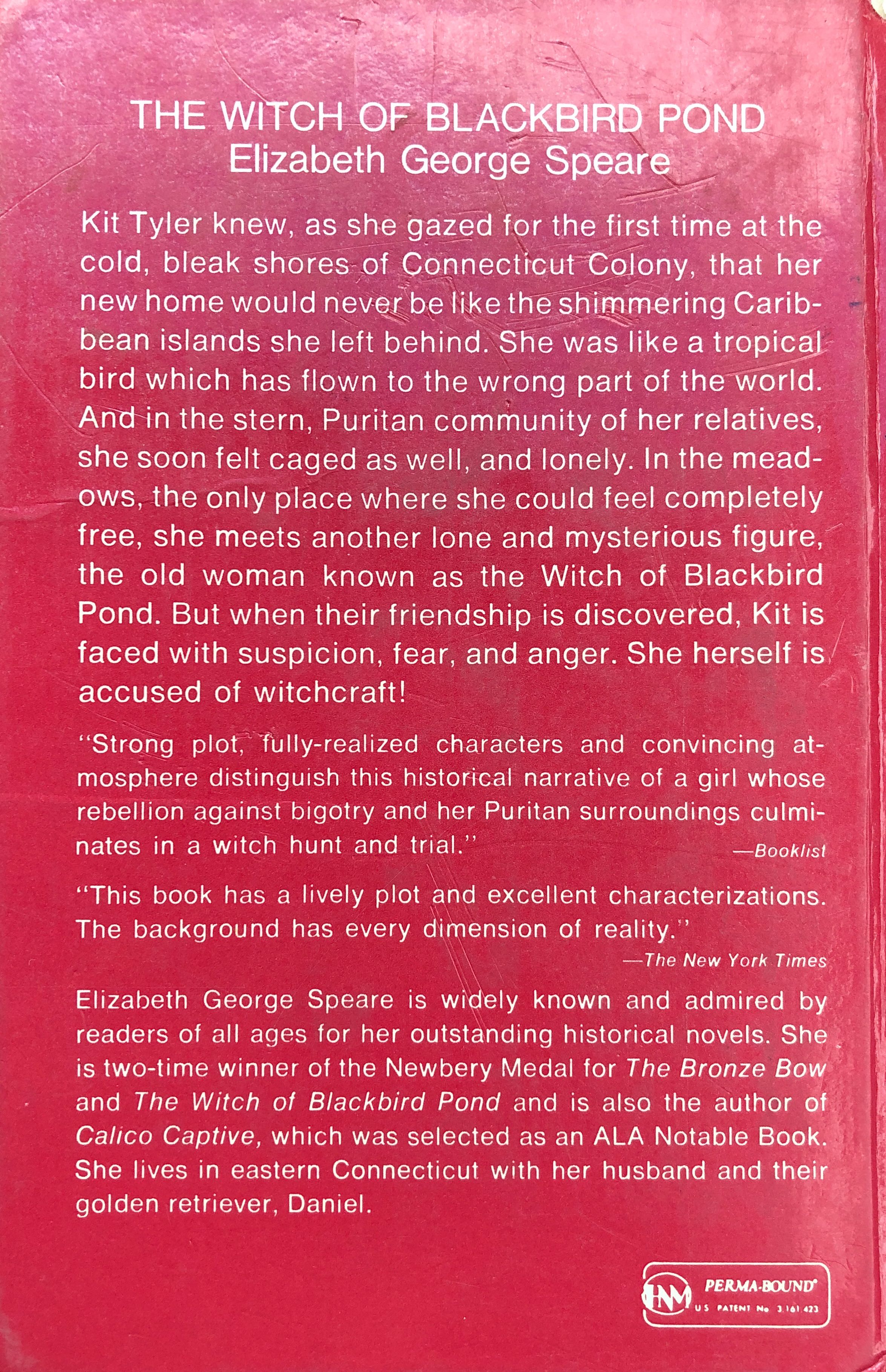 Witch of Blackbird Pond, The - Elizabeth George Speare (Dell Publishing Company - Paperback) book collectible [Barcode 9780440800743] - Main Image 3