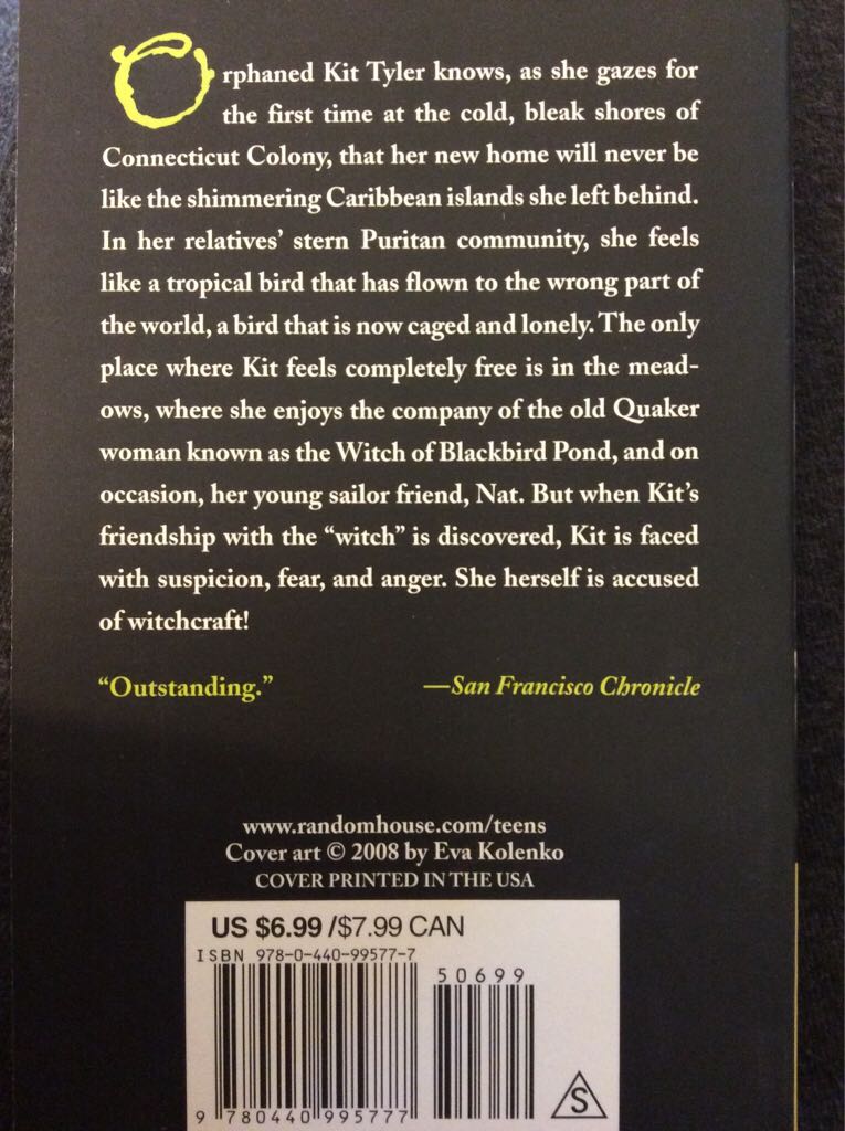Witch of Blackbird Pond, The - Elizabeth George Speare (Laurel Leaf Books - Paperback) book collectible [Barcode 9780440995777] - Main Image 2