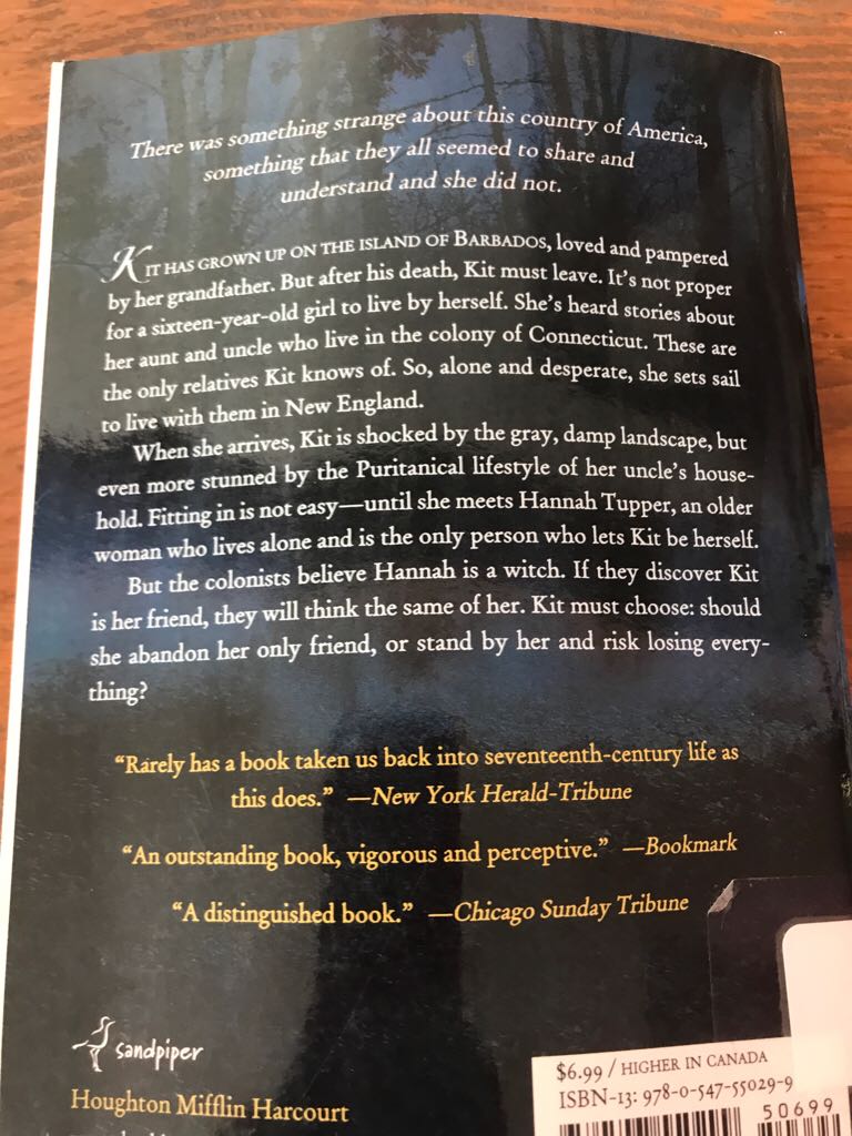 The Witch of Blackbird Pond - Elizabeth George Speare (Houghton Mifflin Harcourt - Paperback) book collectible [Barcode 9780547550299] - Main Image 2