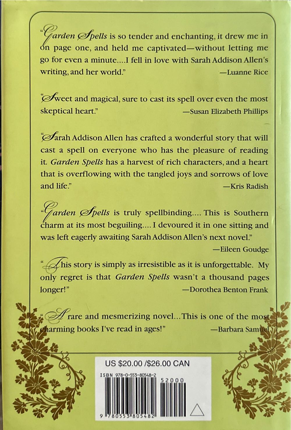 Garden Spells - Sarah Addison Allen (Bantam Dell Publishing Group - Hardcover) book collectible [Barcode 9780553805482] - Main Image 2