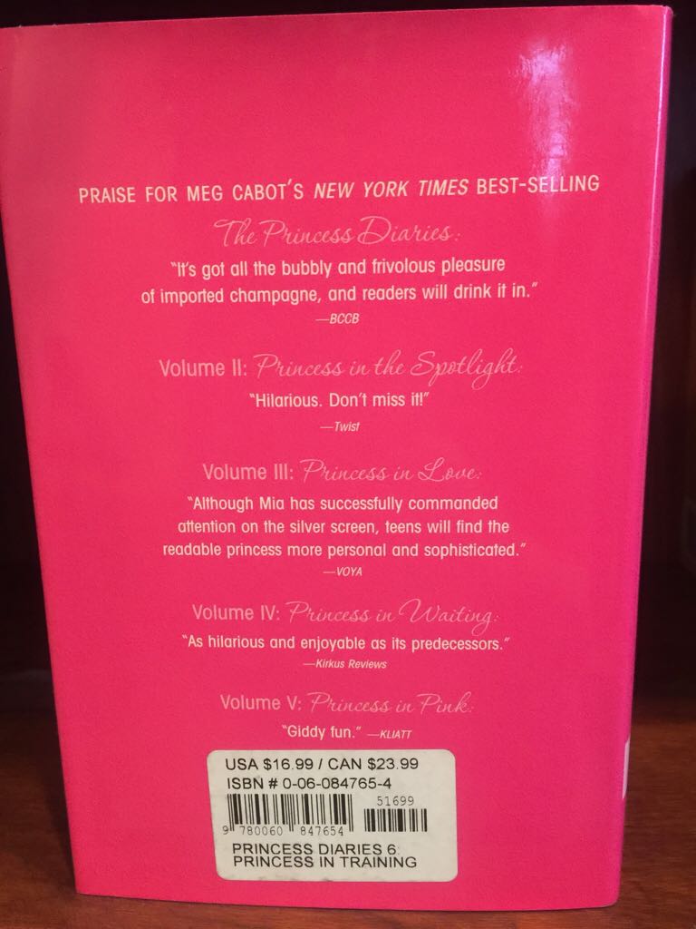 Princess In Training  (Harper Collins - Hardcover) book collectible [Barcode 9780060847654] - Main Image 2