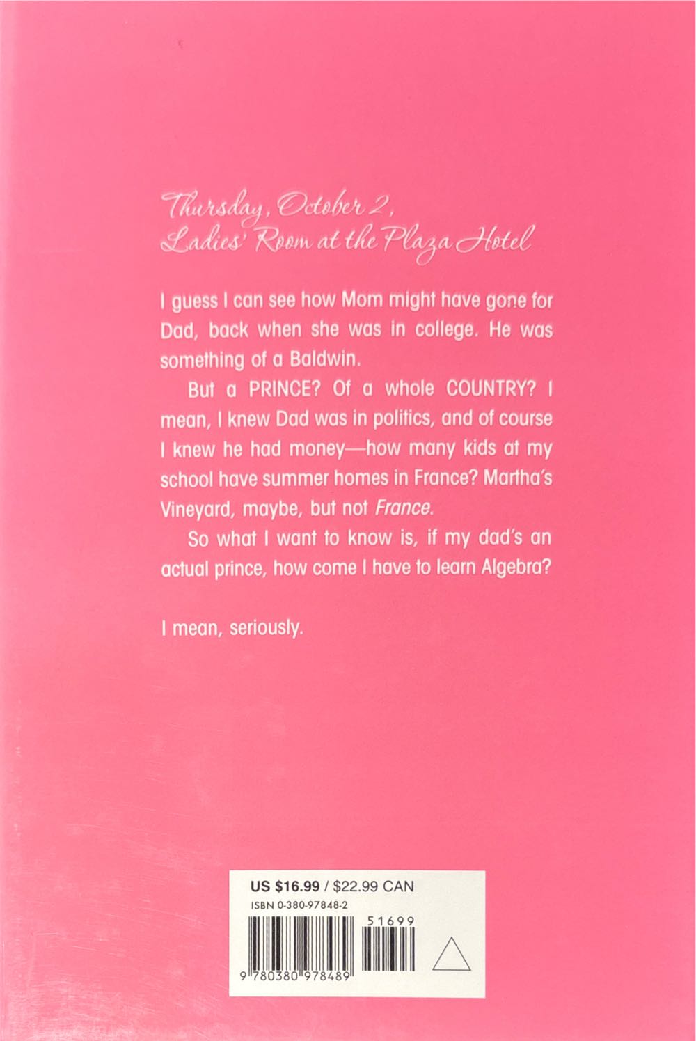 The Princess Diaries - Meg Cabot (HarperTeen - Hardcover) book collectible [Barcode 9780380978489] - Main Image 2