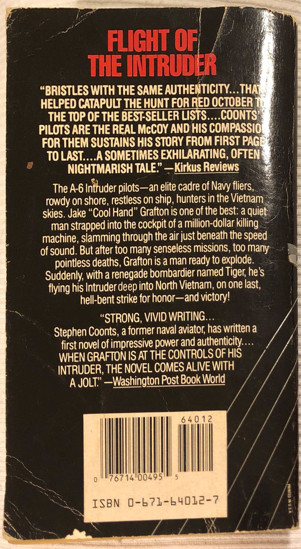 Flight Of The Intruder - Stephen Coonts (Pocket - Paperback) book collectible [Barcode 9780671640125] - Main Image 2