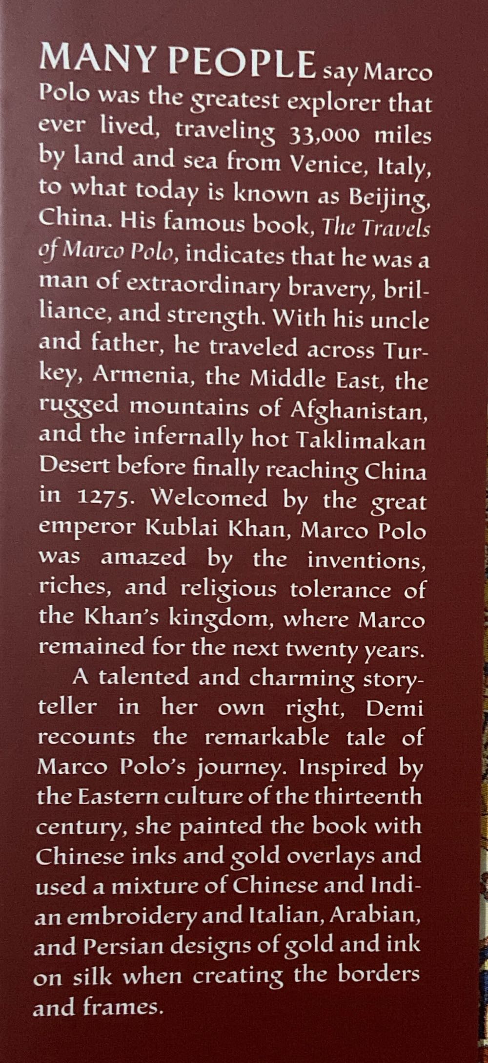 Marco Polo - Demi (Two Lions - Hardcover) book collectible [Barcode 9780761454335] - Main Image 2