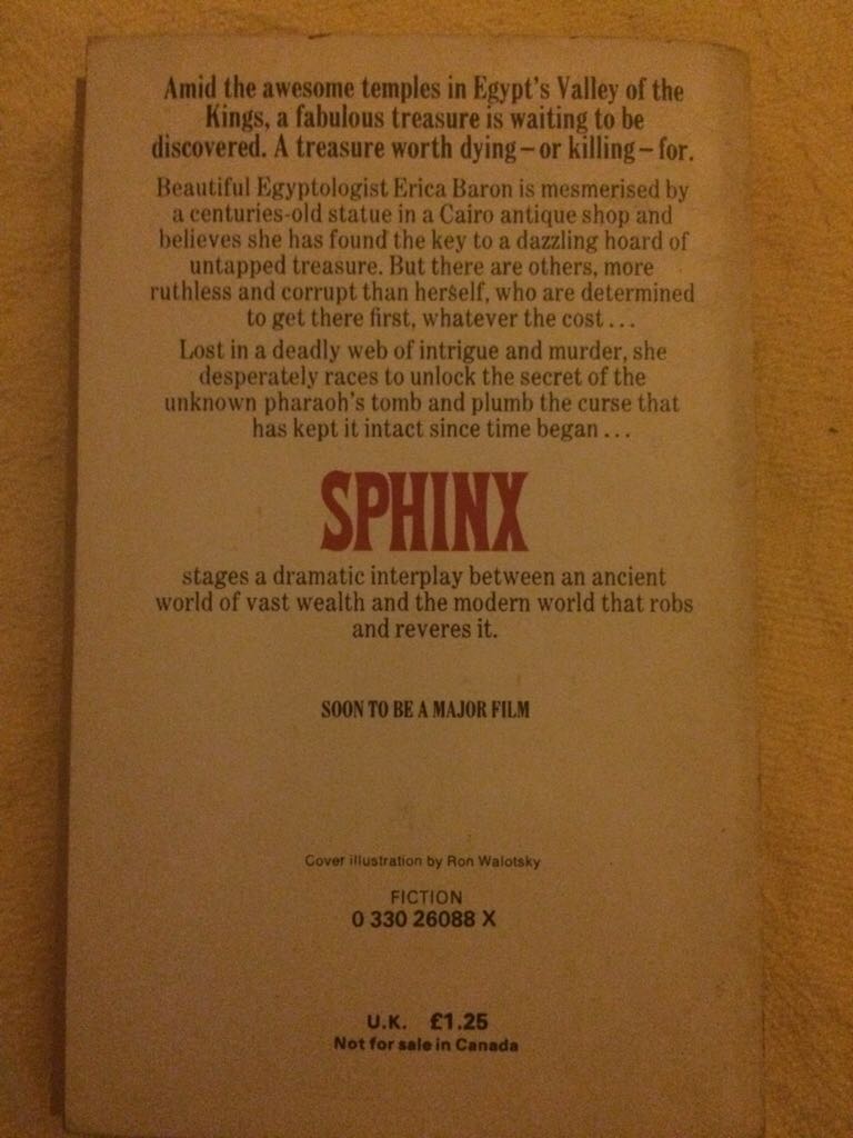 Sphinx - Robin Cook (Pan - Paperback) book collectible - Main Image 2