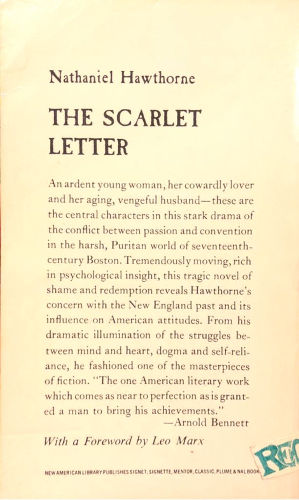 The Scarlet Letter - Hawthorne, Nathaniel (A Signet Classic - Paperback) book collectible [Barcode 0451511883] - Main Image 2