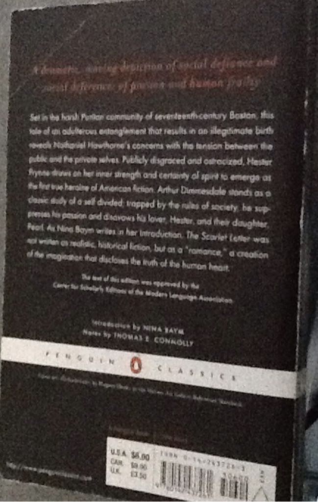 The Scarlet Letter - Nathaniel Hawthorne (Penguin Books - Paperback) book collectible [Barcode 9780142437261] - Main Image 2