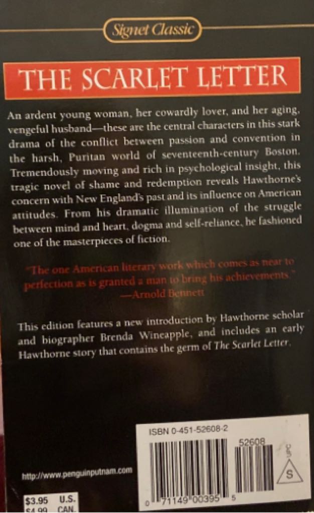 The Scarlet Letter - Nathaniel Hawthorne (Signet - Paperback) book collectible [Barcode 9780451526083] - Main Image 2