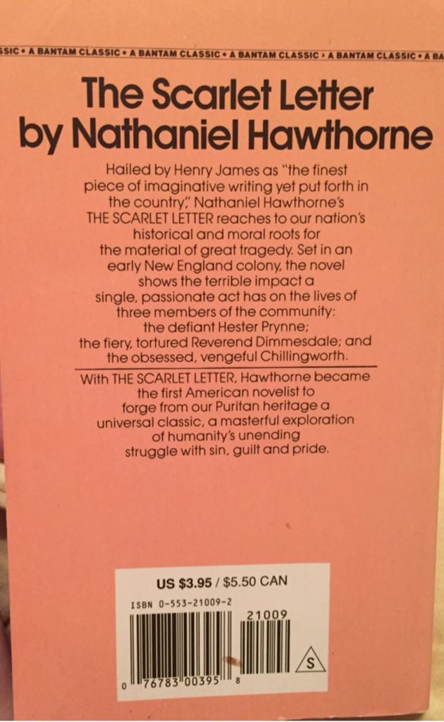 The Scarlet Letter - Nathaniel Hawthorne (Bantam Classic - Paperback) book collectible [Barcode 9780553210095] - Main Image 2