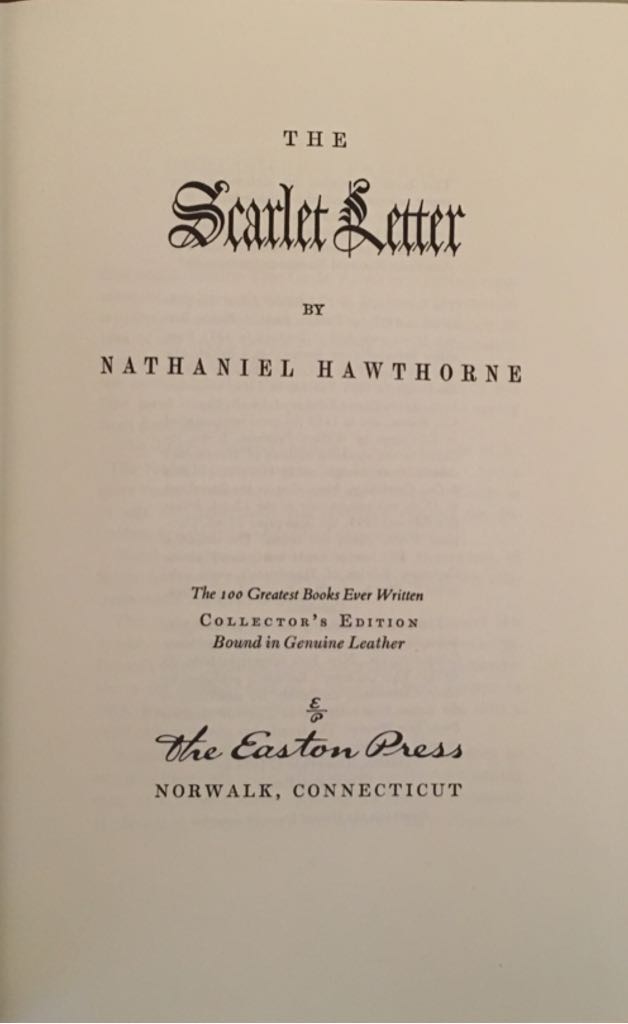 Scarlet Letter, The - Nathaniel Hawthorne (The Easton Press - Hardcover) book collectible - Main Image 2