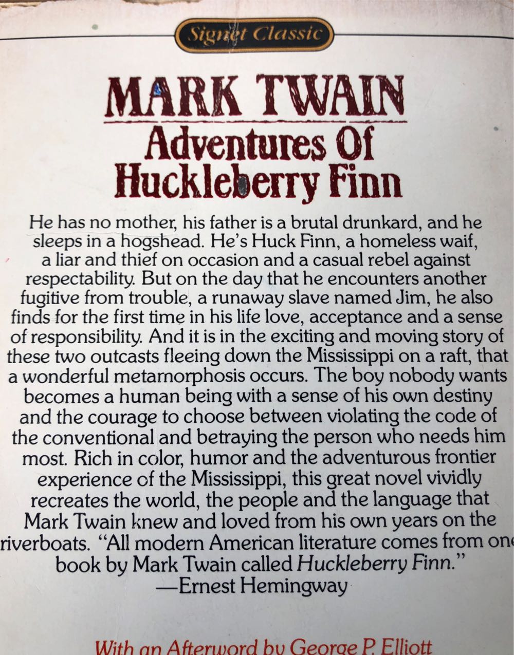 The Adventures Of Huckleberry Finn - Mark Twain (A Signet Classic - Paperback) book collectible [Barcode 9780451519122] - Main Image 2