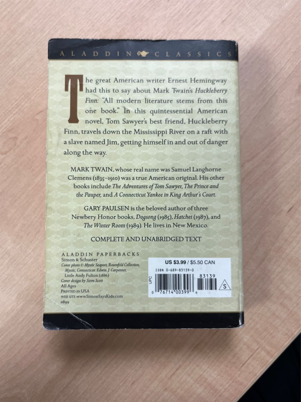 The Adventures Of Huckleberry Finn - Mark Twain (Aladdin - Paperback) book collectible [Barcode 9780689831393] - Main Image 2