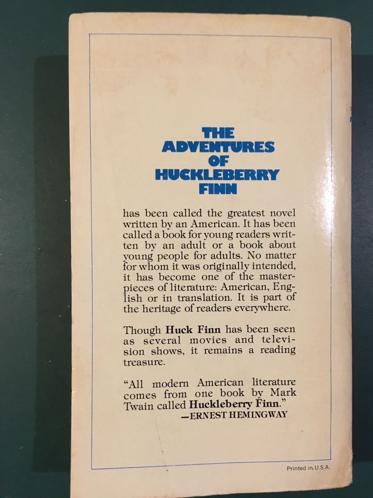 The Adventures Of Huckleberry Finn - Mark Twain (Farrar, Strauss and Cudahy - Trade Paperback) book collectible [Barcode 9780895591333] - Main Image 2