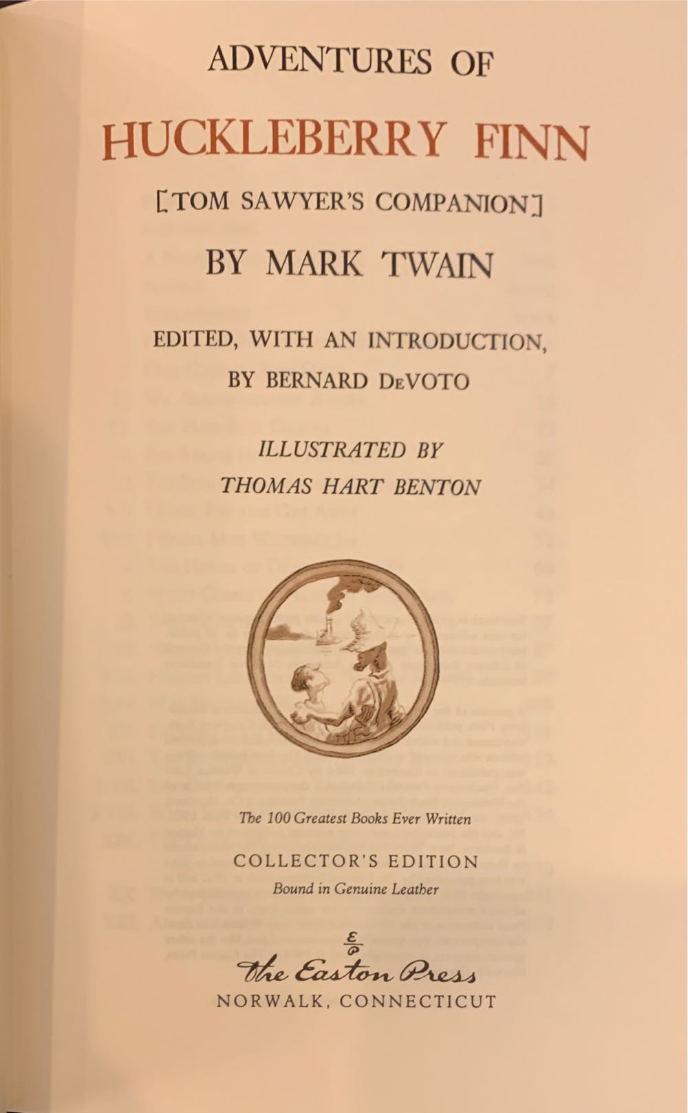 The Adventures Of Huckleberry Finn - Mark twain (Easton Press - Library Binding) book collectible - Main Image 2