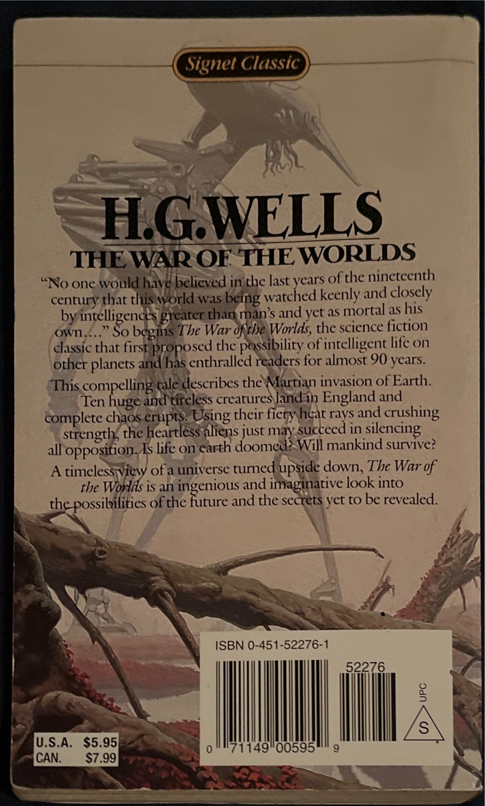 The War of The Worlds - H. G. Wells (Pocket Books - Paperback) book collectible [Barcode 9780451522764] - Main Image 3