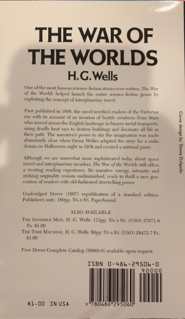H.G. Wells - The War Of The Worlds - H.G Wells (Dover - Paperback) book collectible [Barcode 9780486295060] - Main Image 2