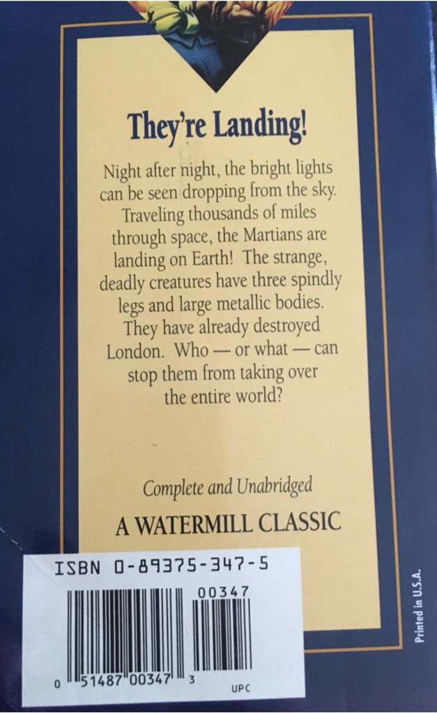 The War of the Worlds - H.G. Wells (Watermill Press - Paperback) book collectible [Barcode 9780893753474] - Main Image 2